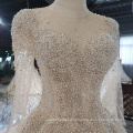 Jancember HTL1584-1 High Quality Full Beaded Crystal Embroidered Princesse Wedding Dress